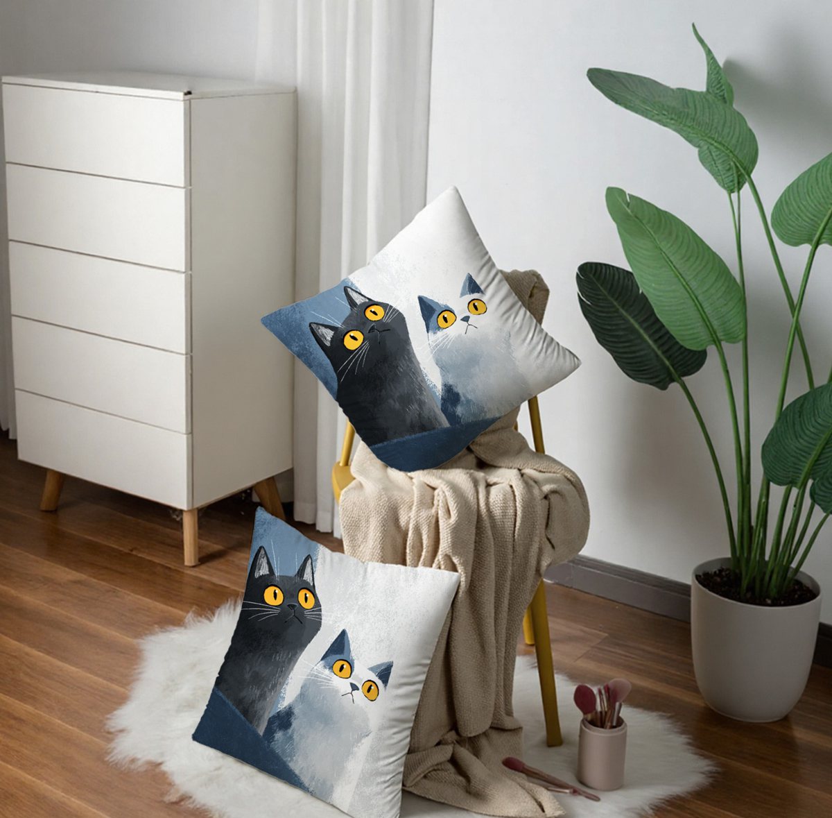 2PCS短毛绒抱枕套