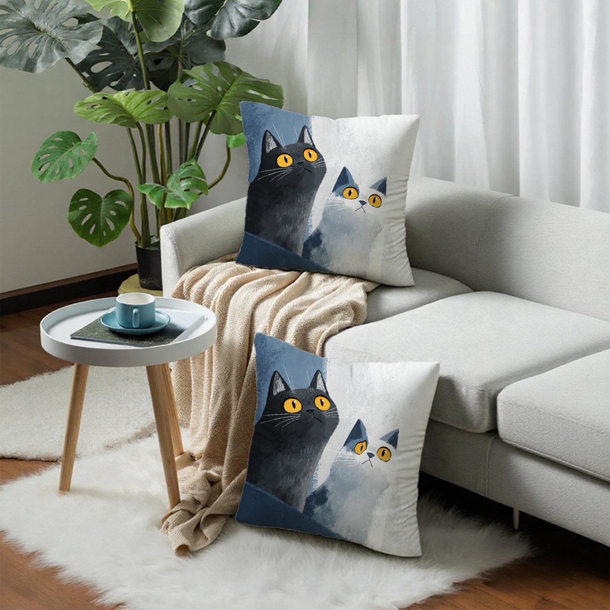 2PCS短毛绒抱枕套