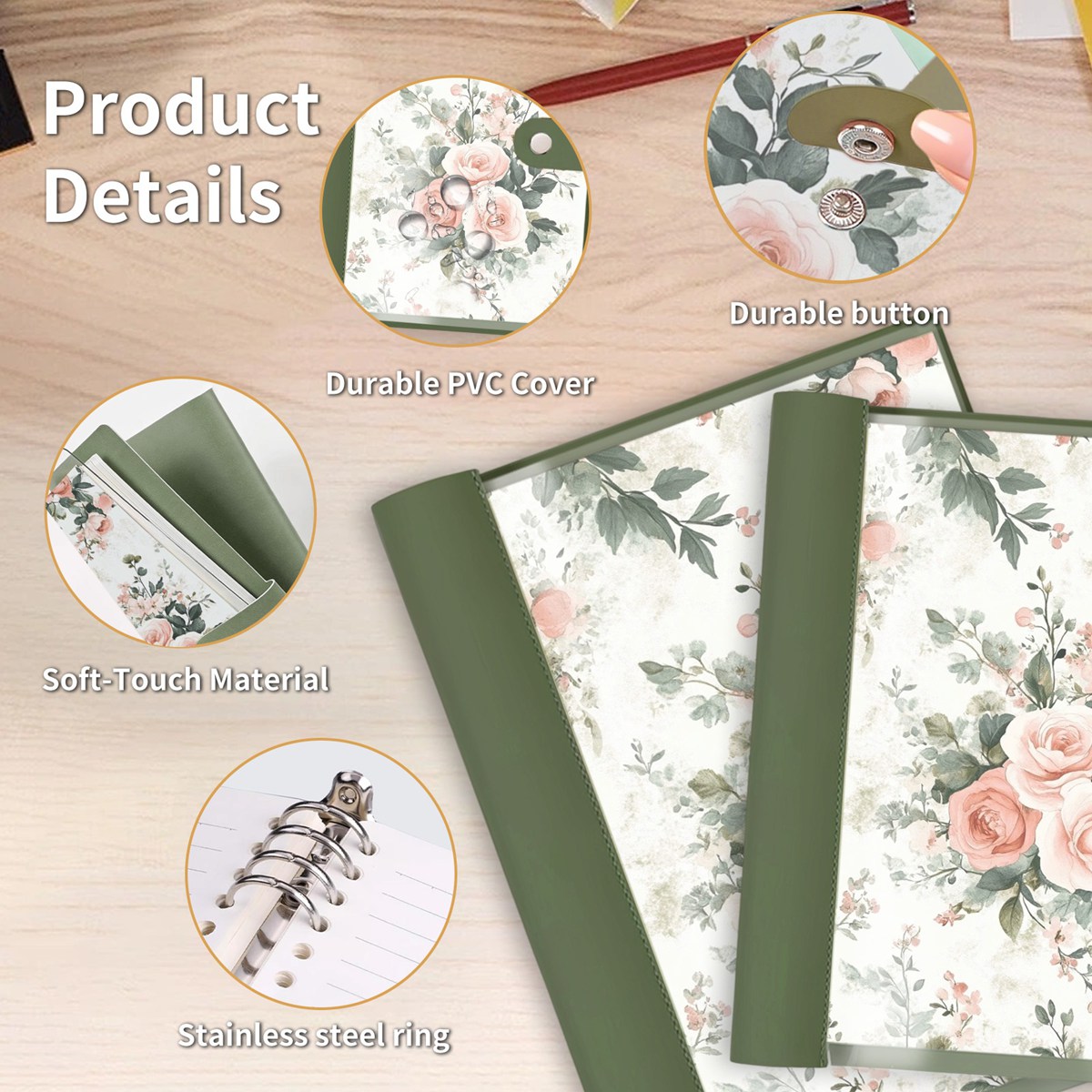 金属活扣PU软皮横线笔记本